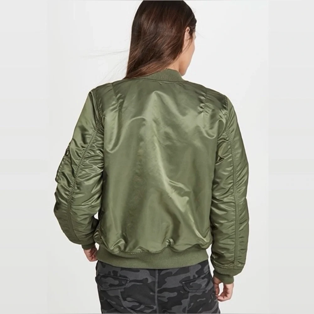 💫HP‼️💫 REVERSIBLE‼️ NWT ALPHA INDUSTRIES Flight Bomber Jacket in Green, Medium - Picture 4 of 7